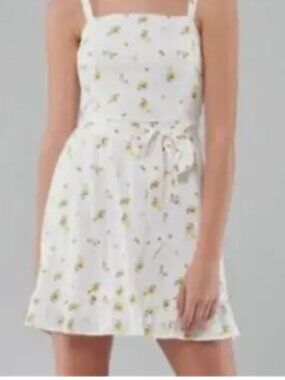 Hollister Off White Dress with Yellow Flowers